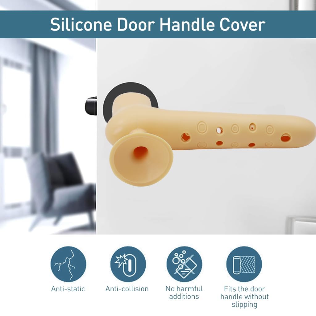 Safety Door Stopper for Home Door Handle Cover Wall Protector Door Bumpers Color Silicone Anti-Collision Door Stopper Rubber Kids Safety Protective Door Handle Protector(Multicolor)