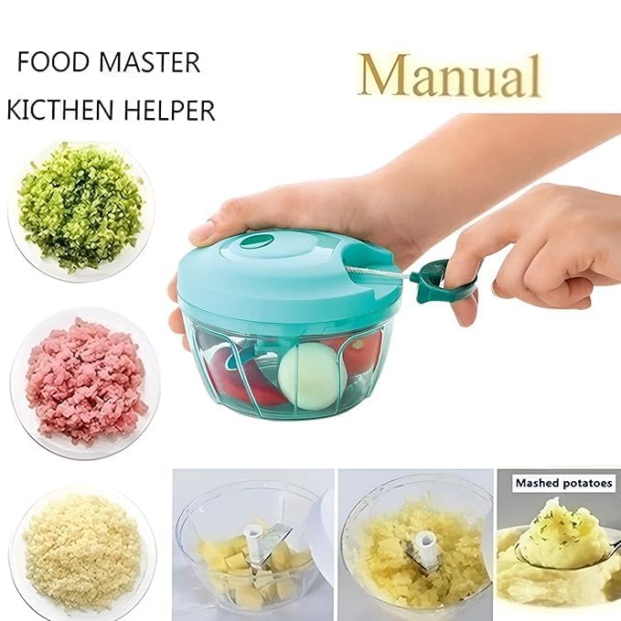 3 Blade Maual Chopper Mini Handy and Compact Chopper for Effortlessly Chopping Vegetables and Fruits for Your Kitchen
