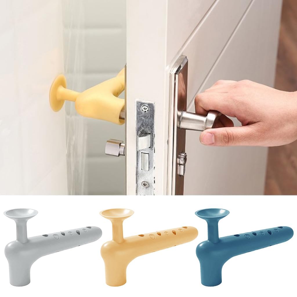 Safety Door Stopper for Home Door Handle Cover Wall Protector Door Bumpers Color Silicone Anti-Collision Door Stopper Rubber Kids Safety Protective Door Handle Protector(Multicolor)