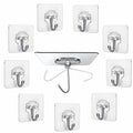 JIALTO 10 Pcs Adhesive Hooks Kitchen Wall Hooks-Heavy Duty 5 Kg (Max) Nail Free Sticky Hangers with Stainless Hooks Reusable Utility Towel Bath Ceiling Hooks