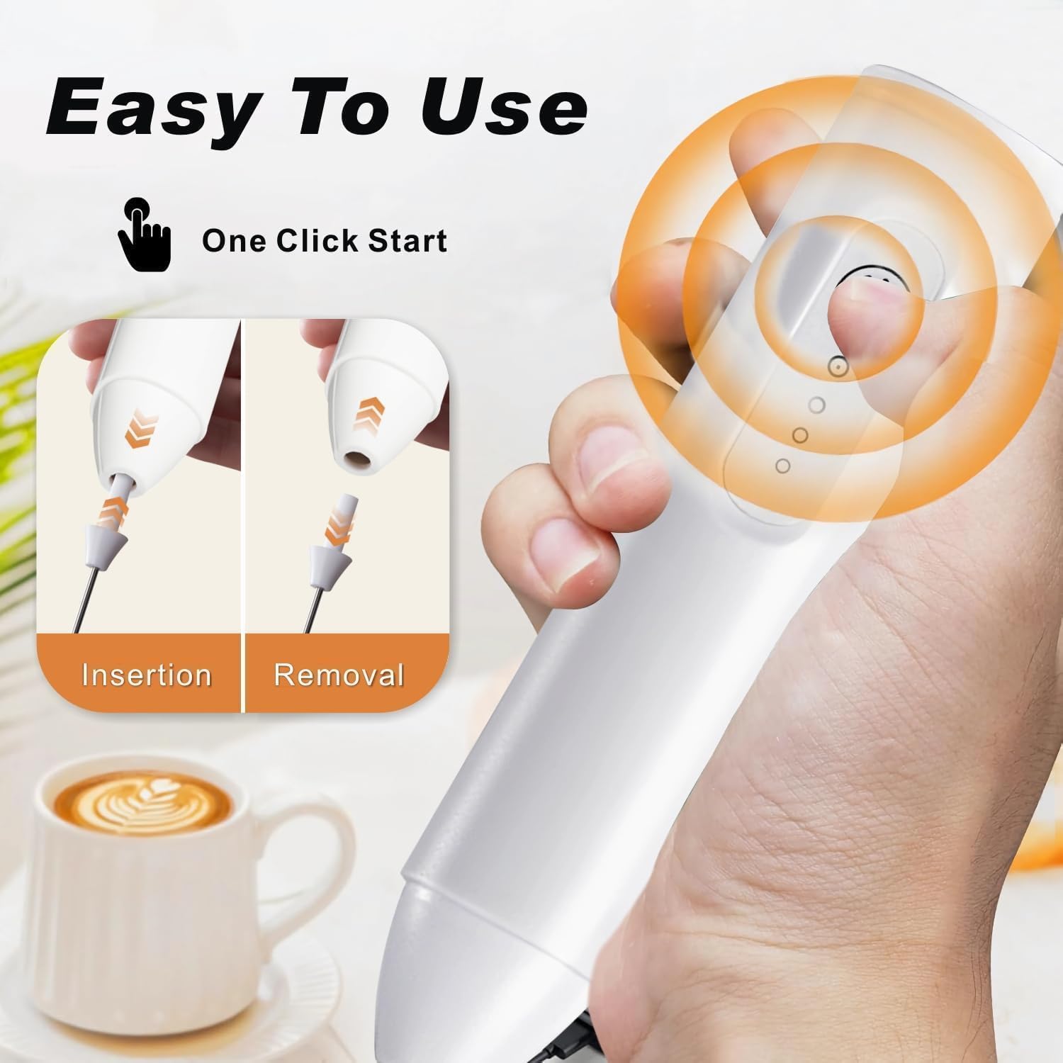 Milk Frother & Coffee Whisker with Dual Spring Tech |Coffee Frother Electric Blender Mixer |Hand Blender |Coffee Maker and Beater