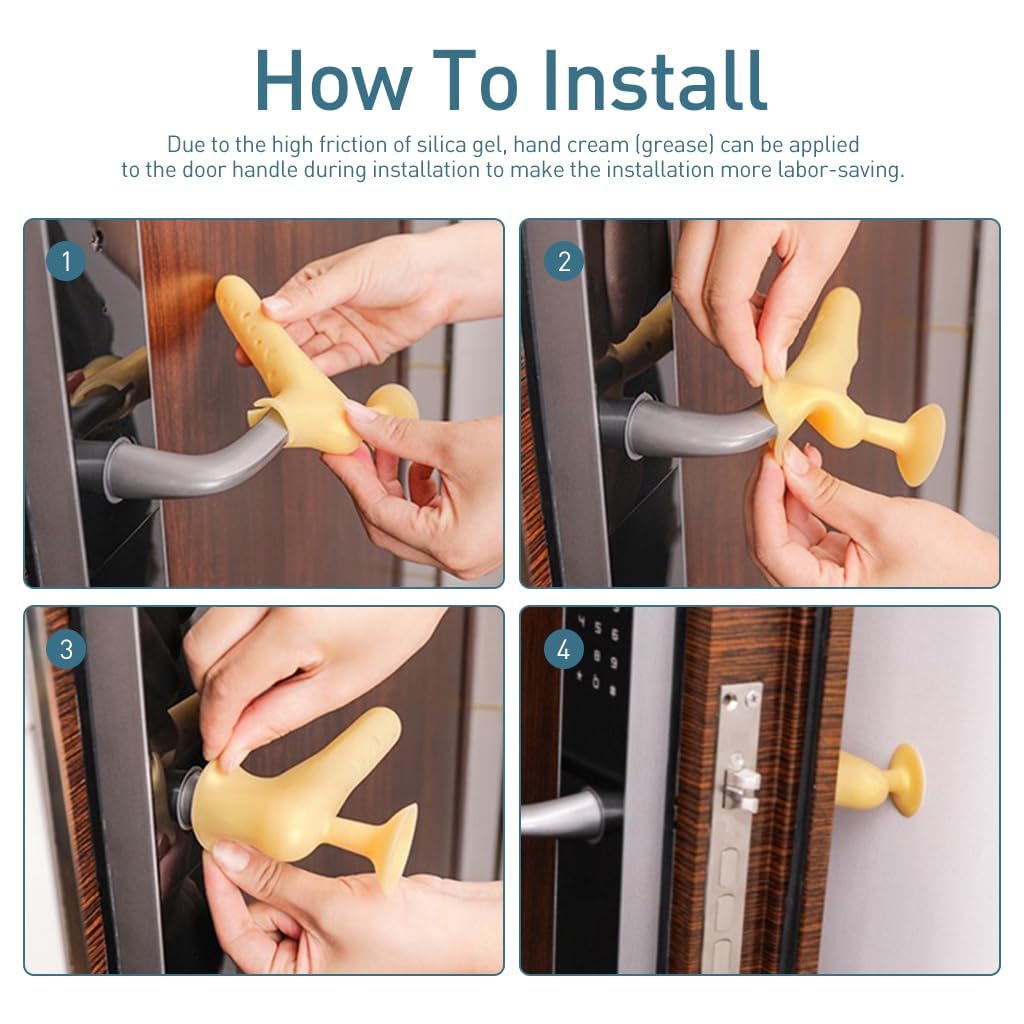 Safety Door Stopper for Home Door Handle Cover Wall Protector Door Bumpers Color Silicone Anti-Collision Door Stopper Rubber Kids Safety Protective Door Handle Protector(Multicolor)
