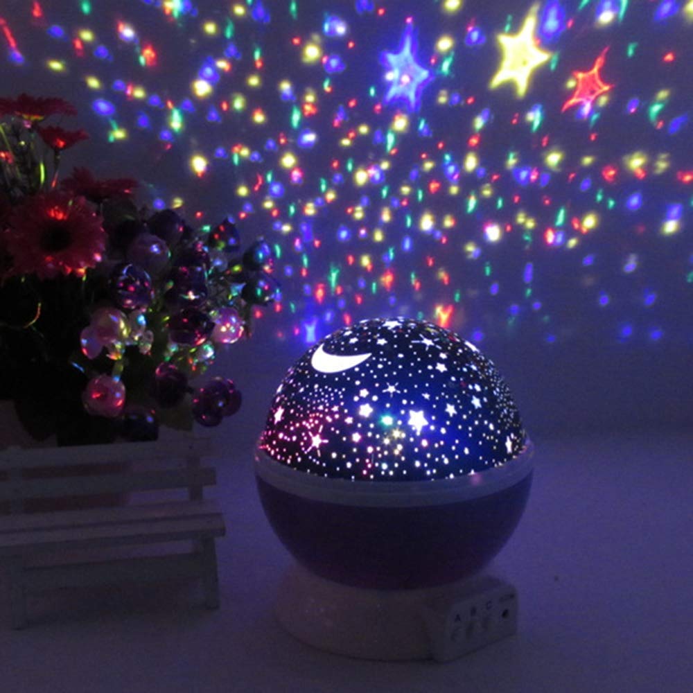 Star MAKER Projector Night Light – Romantic LED Sky Projector Lamp with USB Cable – Colorful Rotating Galaxy Light for Bedroom, Kids, and Home Décor (Assorted Color)