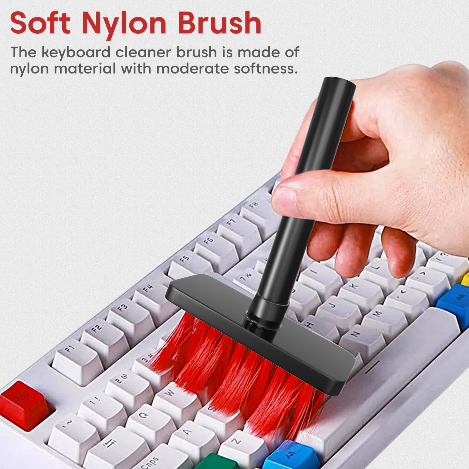 Sounce Cleaning Soft Brush Keyboard Cleaner 5-in-1 Multi-Function Computer Cleaning Tools Kit Corner Gap Duster Keycap Puller for Bluetooth Earphones Lego Laptop AirPods Pro Camera Lens (Black)