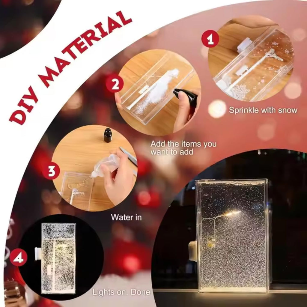 DIY Snowfall Lamp with Street Light Snow lamp– Handmade Snow Scenery Night Light for Christmas Decor, Birthday Gifts, and Family Fun