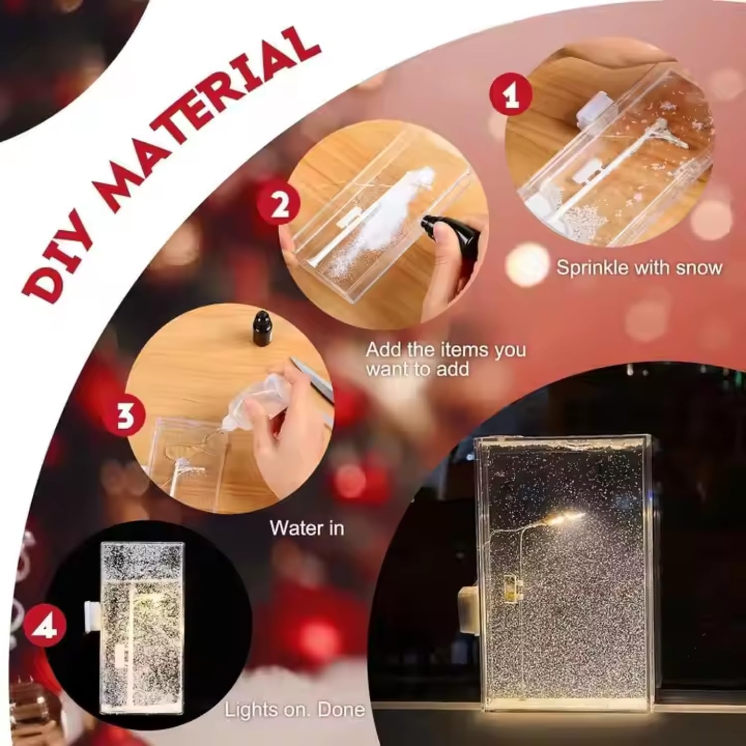 DIY Snowfall Lamp with Street Light Snow lamp– Handmade Snow Scenery Night Light for Christmas Decor, Birthday Gifts, and Family Fun