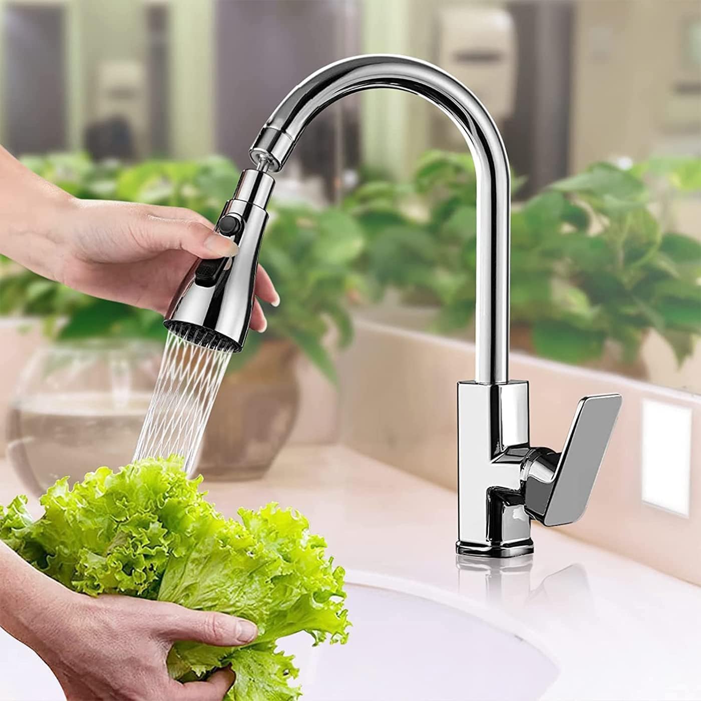 Tap Extender for Kitchen Sink – 360° Flexible Faucet Extension Attachment | 3-Mode Water-Saving Kitchen Tap Aerator Shower | Sink Tap Extension for Basin & Wash Area – Fits 22mm & 24mm Taps