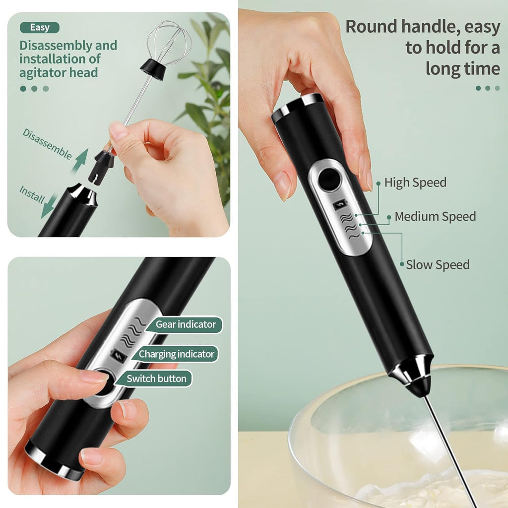 Milk Frother & Coffee Whisker with Dual Spring Tech |Coffee Frother Electric Blender Mixer |Hand Blender |Coffee Maker and Beater