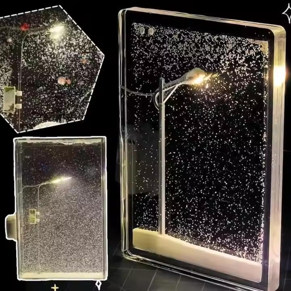 DIY Snowfall Lamp with Street Light Snow lamp– Handmade Snow Scenery Night Light for Christmas Decor, Birthday Gifts, and Family Fun