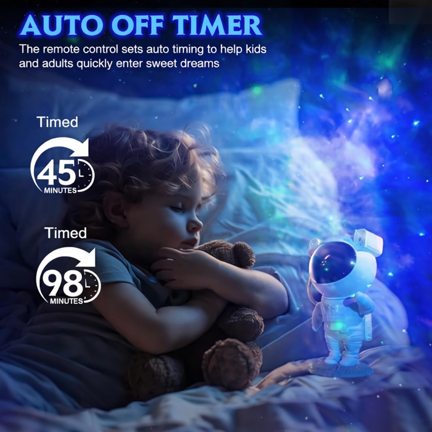 Astronaut Galaxy Projector Night Light – 360° Rotating Nebula Star Projector with Remote Control, Timer & Adjustable Head – Space Lamp for Kids’ Bedroom, Gifts, Gaming Room, Home & Décor