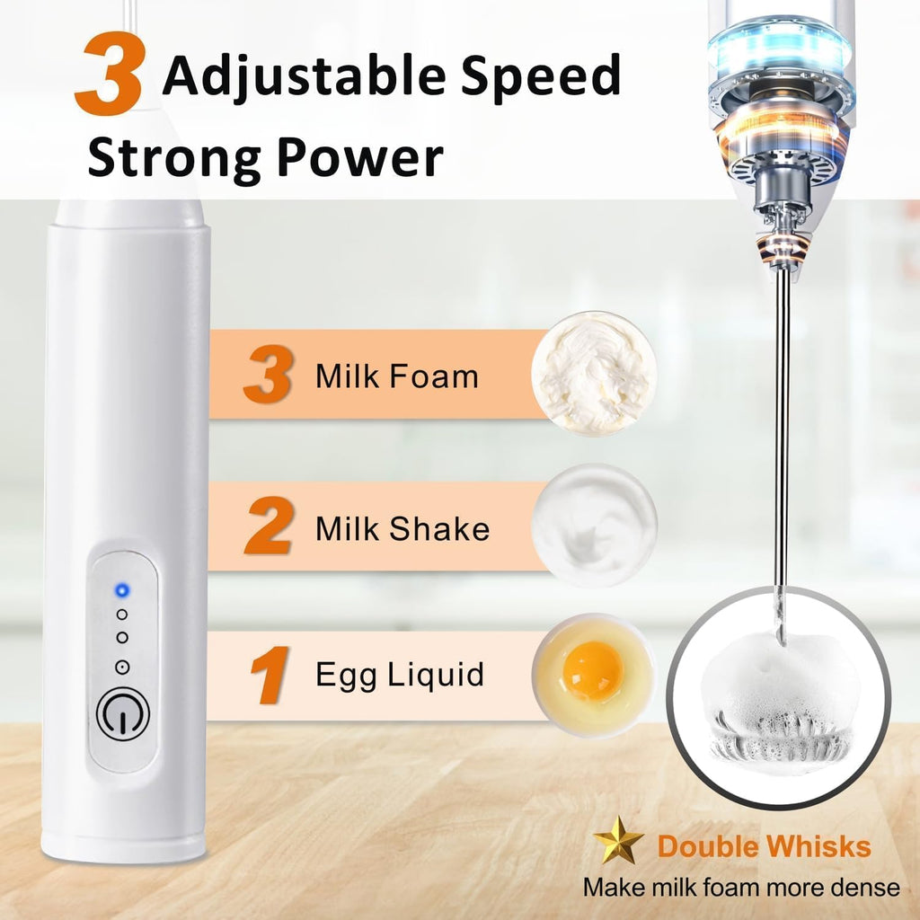 Milk Frother & Coffee Whisker with Dual Spring Tech |Coffee Frother Electric Blender Mixer |Hand Blender |Coffee Maker and Beater