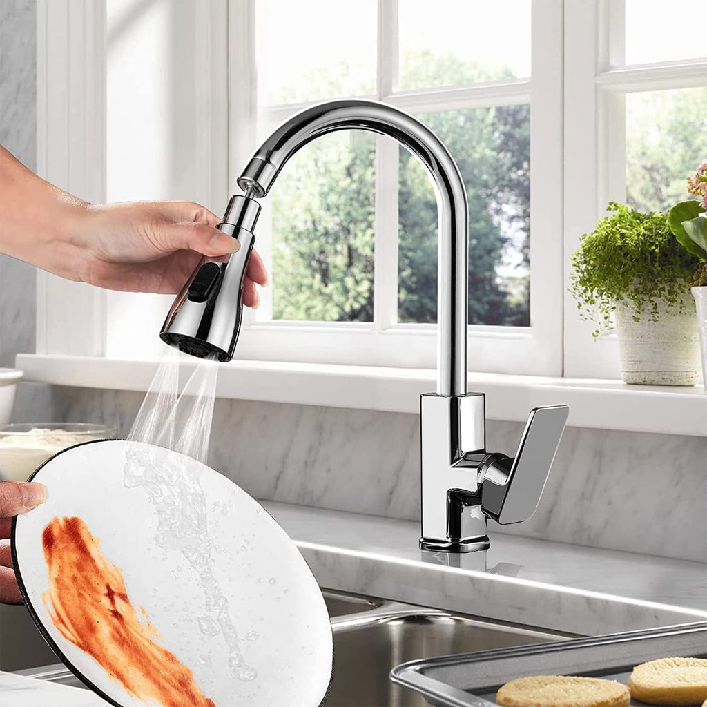 Tap Extender for Kitchen Sink – 360° Flexible Faucet Extension Attachment | 3-Mode Water-Saving Kitchen Tap Aerator Shower | Sink Tap Extension for Basin & Wash Area – Fits 22mm & 24mm Taps