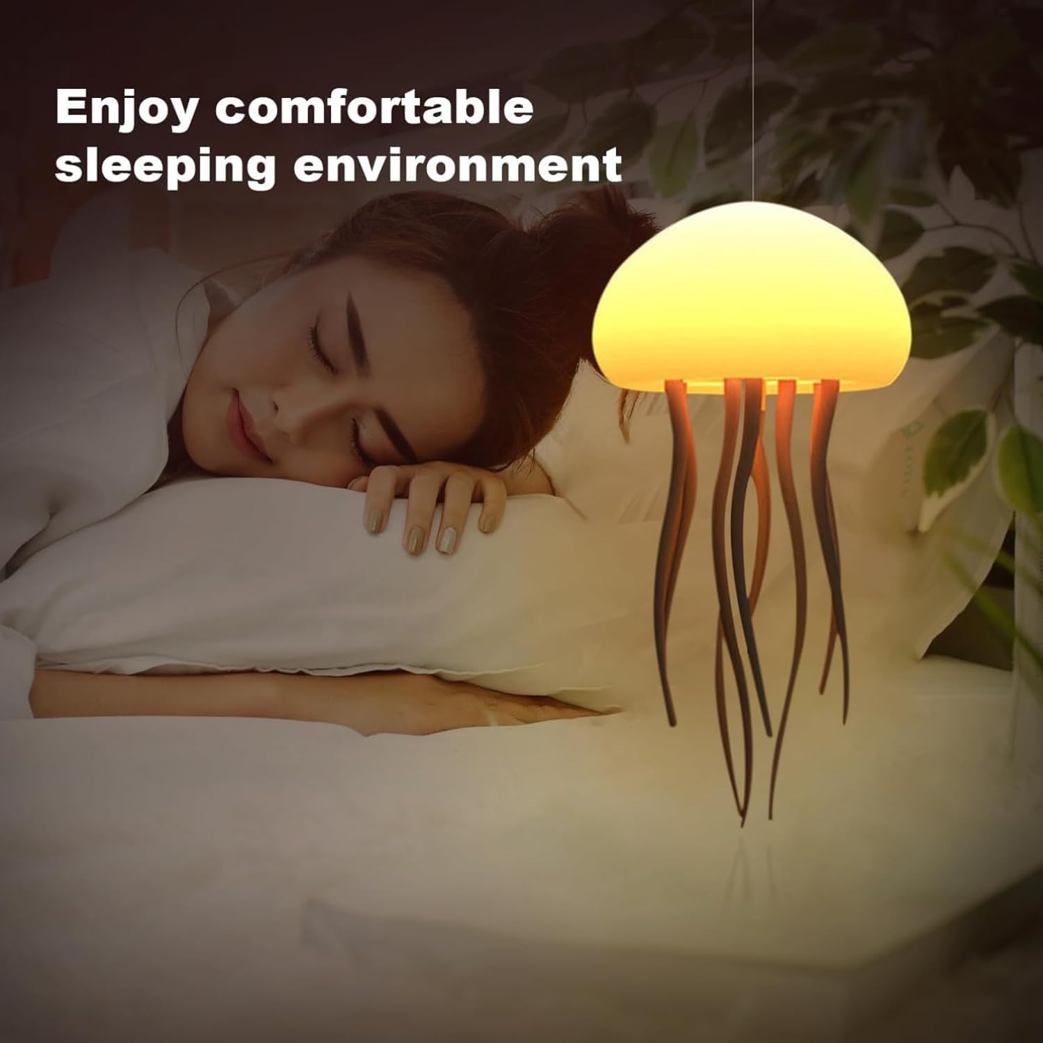 Jellyfish Lamp 7-Colour Changing Nursery Night Light with Rotating Mode for Kids, Baby Room Decor, Aesthetic Gifts for Girls, Boys,Friends & Ocean Lovers Night Lamp