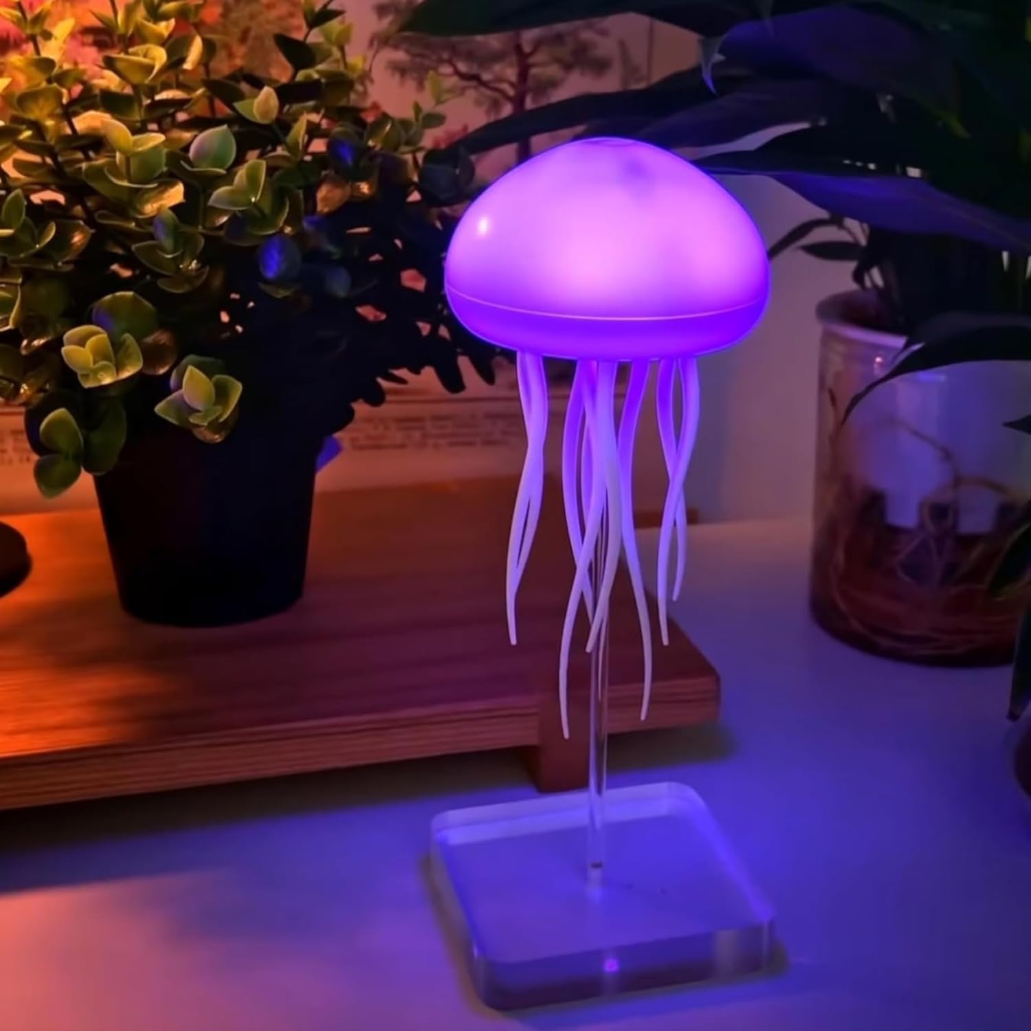 Jellyfish Lamp 7-Colour Changing Nursery Night Light with Rotating Mode for Kids, Baby Room Decor, Aesthetic Gifts for Girls, Boys,Friends & Ocean Lovers Night Lamp