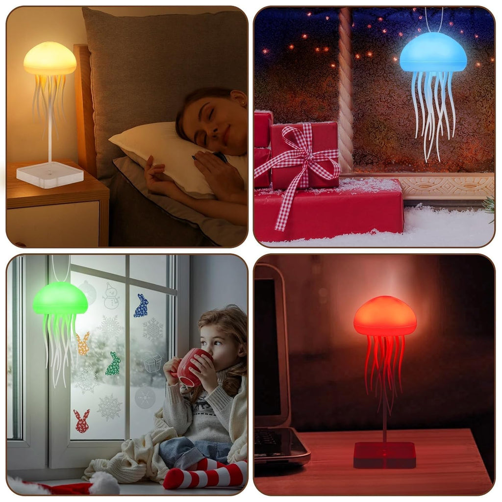 Jellyfish Lamp 7-Colour Changing Nursery Night Light with Rotating Mode for Kids, Baby Room Decor, Aesthetic Gifts for Girls, Boys,Friends & Ocean Lovers Night Lamp